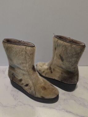 Prominent Zipper Leder Lammfell Stylish Fur-Lined Women's Boots